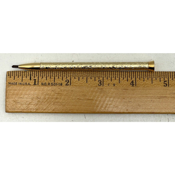 Vintage Geminesse Brow Pencil Brown Retractable Gold Case Makeup Collectible - Picture 10 of 11